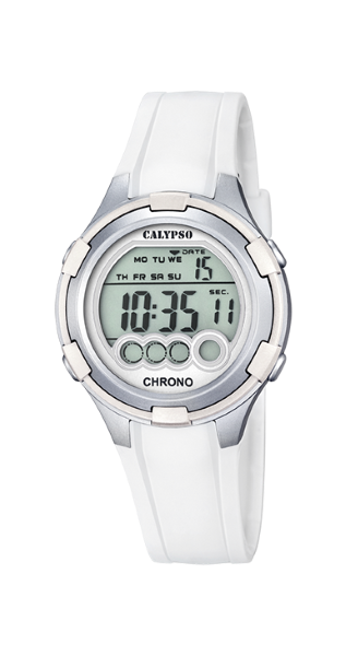 Calypso Orologio Donna-Bambina Gomma Digitale Multi Bianco