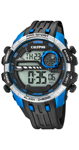 Calypso Orologio Uomo-Ragazzo Gomma Digitale Multi Nero-Azzurro