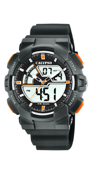 Calypso Orologio Uomo Gomma Analogico Digitale Multifunzione Grigio