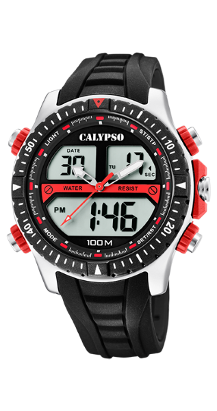 Calypso Orologio Uomo Gomma Analogico Digitale Multifunzione Nero