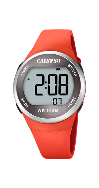 Calypso Orologio Unisex Gomma Digitale Multifunzione Arancio