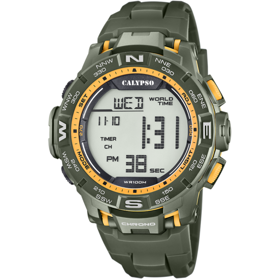 Calypso Orologio Digitale Uomo Gomma-Verde