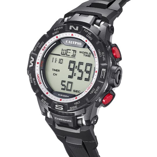 Calypso Orologio Digitale Uomo Gomma-Nero
