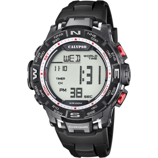 Calypso Orologio Digitale Uomo Gomma-Nero