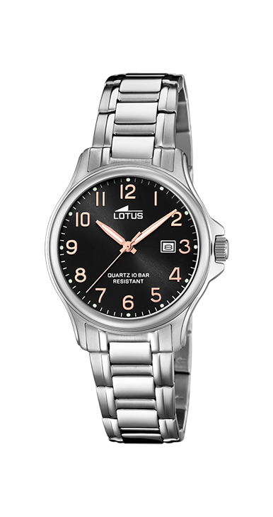 Lotus Orologio Donna Solo Tempo Acciaio Quadrante Nero