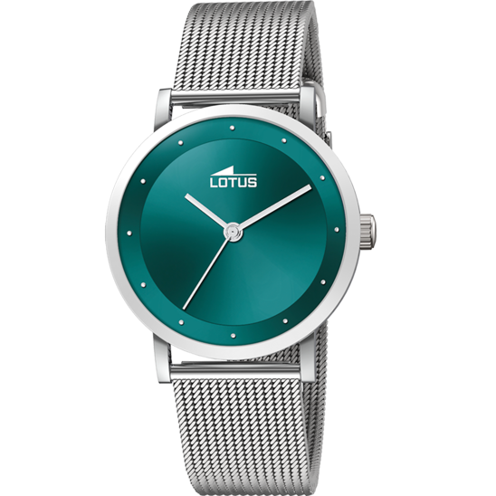 Lotus Orologio Acciaio Solo Tempo Quadrante Verde