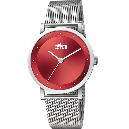 Lotus Orologio Acciaio Solo Tempo Quadrante Rosso