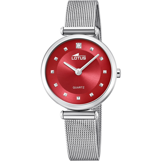 Lotus Orologio Acciaio Solo Tempo Quadrante Rosso