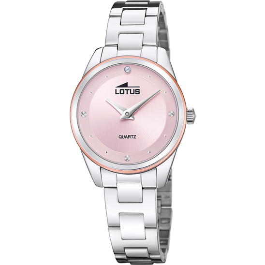 Lotus Orologio Acciaio Solo Tempo Quadrante Rosa