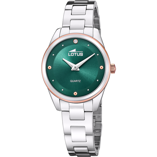 Lotus Orologio Acciaio Solo Tempo Quadrante Verde