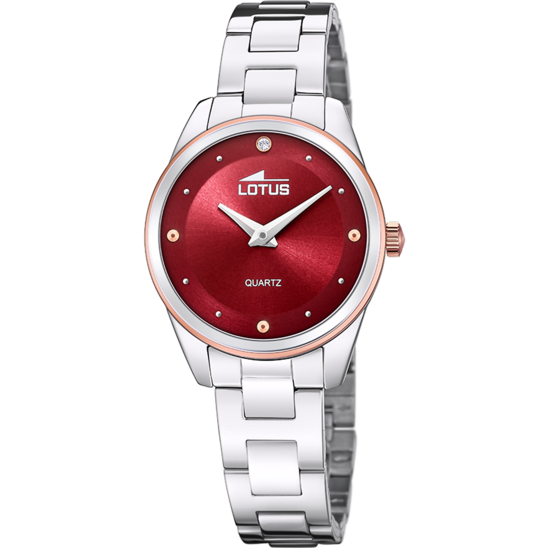 Lotus Orologio Acciaio Solo Tempo Quadrante Rosso