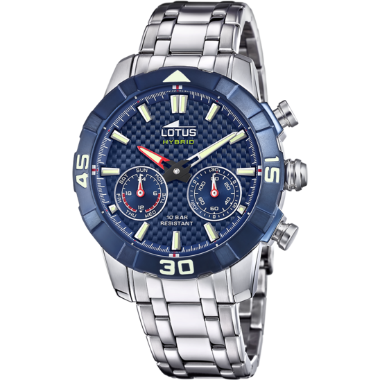 Lotus Orologio Ibrido Uomo Acciaio Quadrante Blu