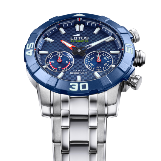 Lotus Orologio Ibrido Uomo Acciaio Quadrante Blu