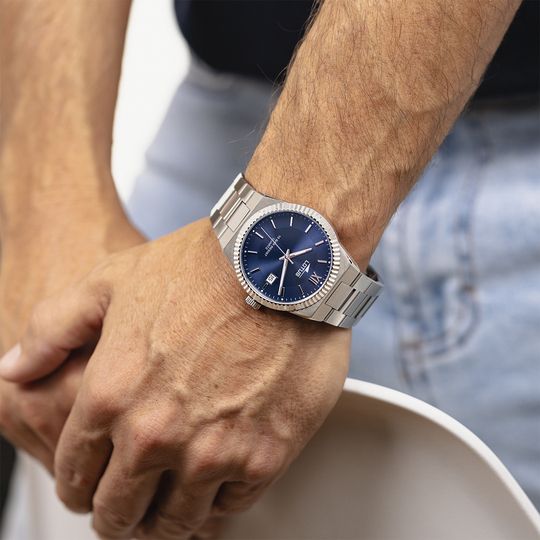 Lotus Orologio Acciaio Solo Tempo Quadrante Blu
