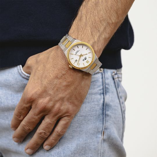 Lotus Orologio Acciaio Bicolore Solo Tempo Quadrante Silver