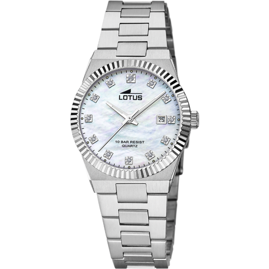 Lotus Orologio Acciaio Solo Tempo Quadrante Silver