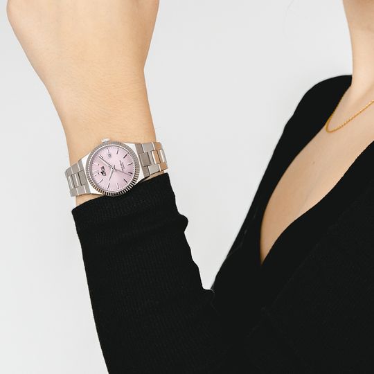 Lotus Orologio Acciaio Solo Tempo Quadrante Rosa