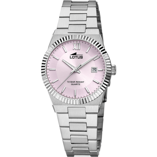 Lotus Orologio Acciaio Solo Tempo Quadrante Rosa