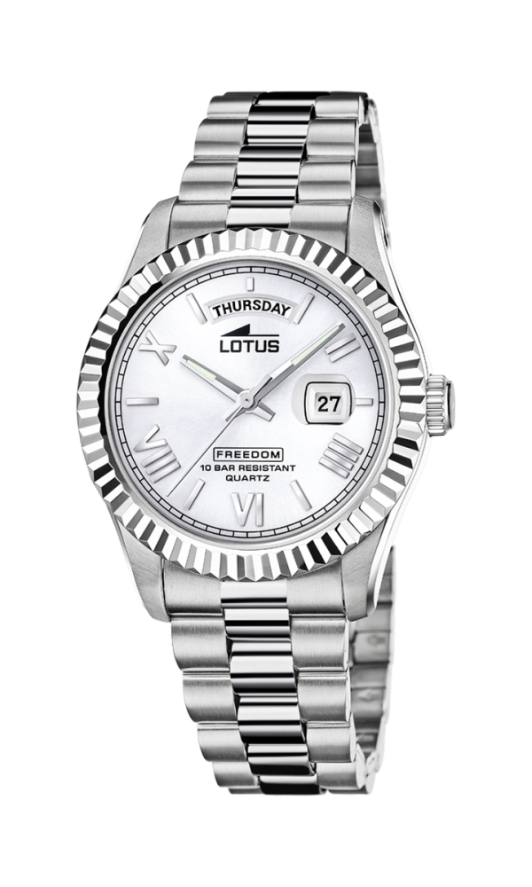 Lotus Orologio Acciaio Solo Tempo Quadrante Silver