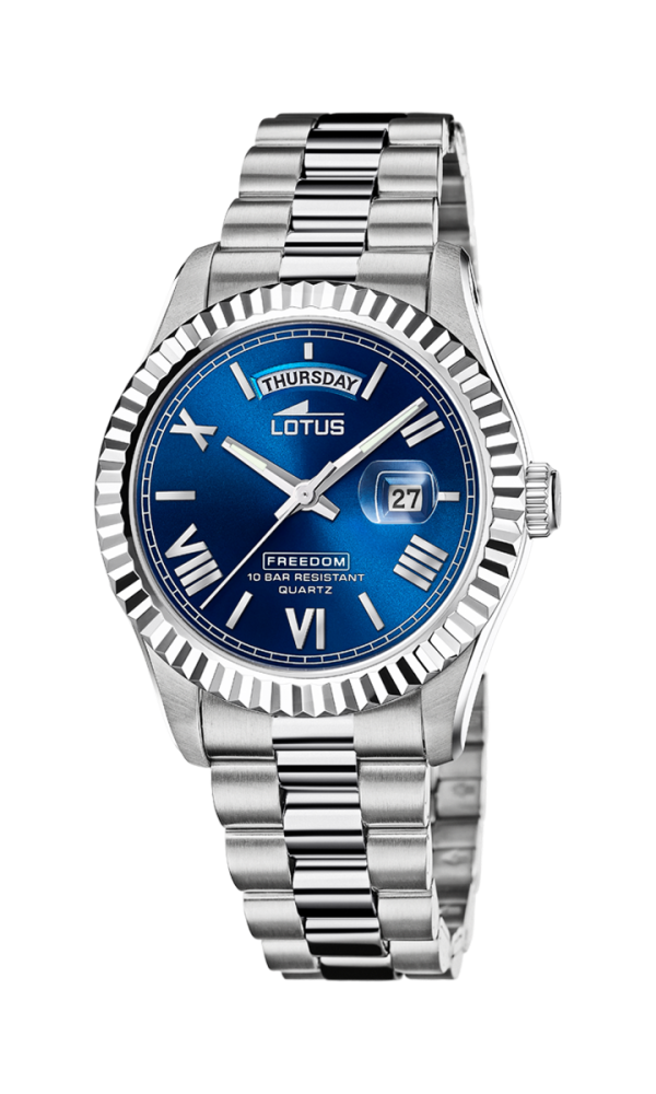 Lotus Orologio Acciaio Solo Tempo Quadrante Blu