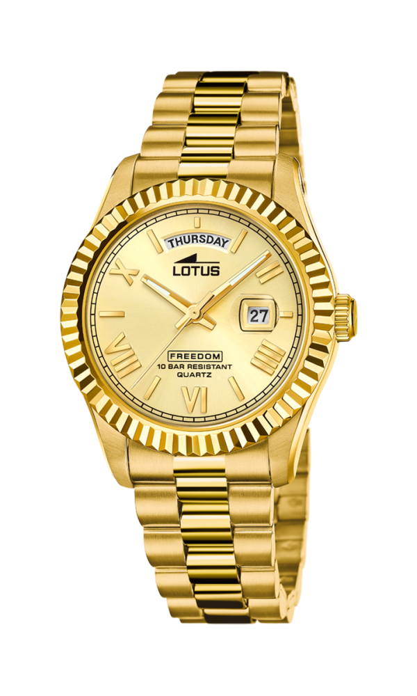 Lotus Orologio Acciaio Gold Solo Tempo Quadrante Gold
