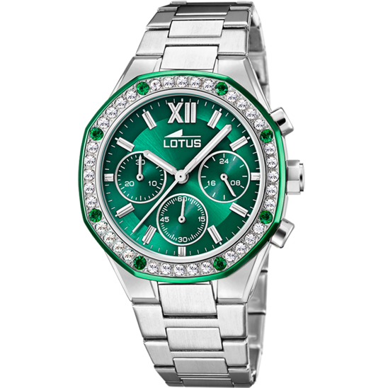 Lotus Orologio Acciaio Cronografo Quadrante Verde