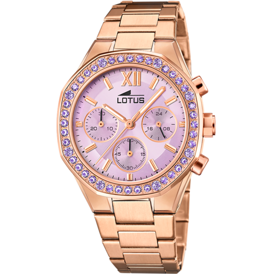 Lotus Orologio Acciaio Rosè Cronografo Quadrante Rosa