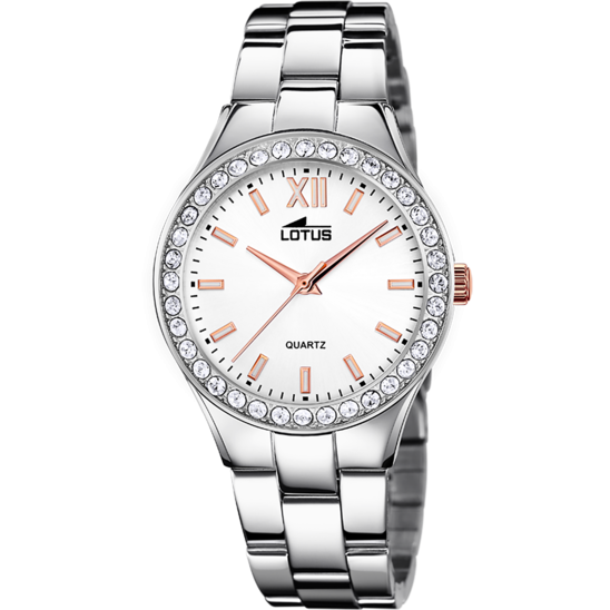 Lotus Orologio Acciaio Solo Tempo Quadrante Silver 