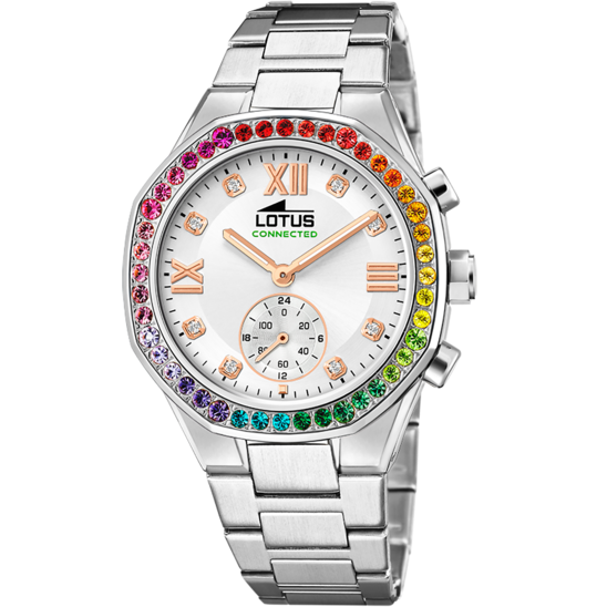 Lotus Orologio Ibrido Donna Acciaio Quadrante Silver