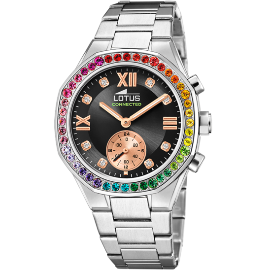 Lotus Orologio Ibrido Donna Acciaio Quadrante Nero