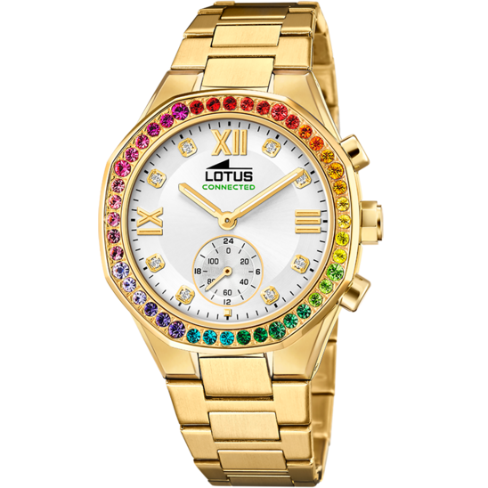 Lotus Orologio Ibrido Donna Acciaio Gold Quadrante Silver