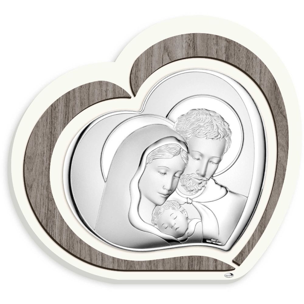 Valenti Sacra Famiglia Laminato Argento e Legno 25X22