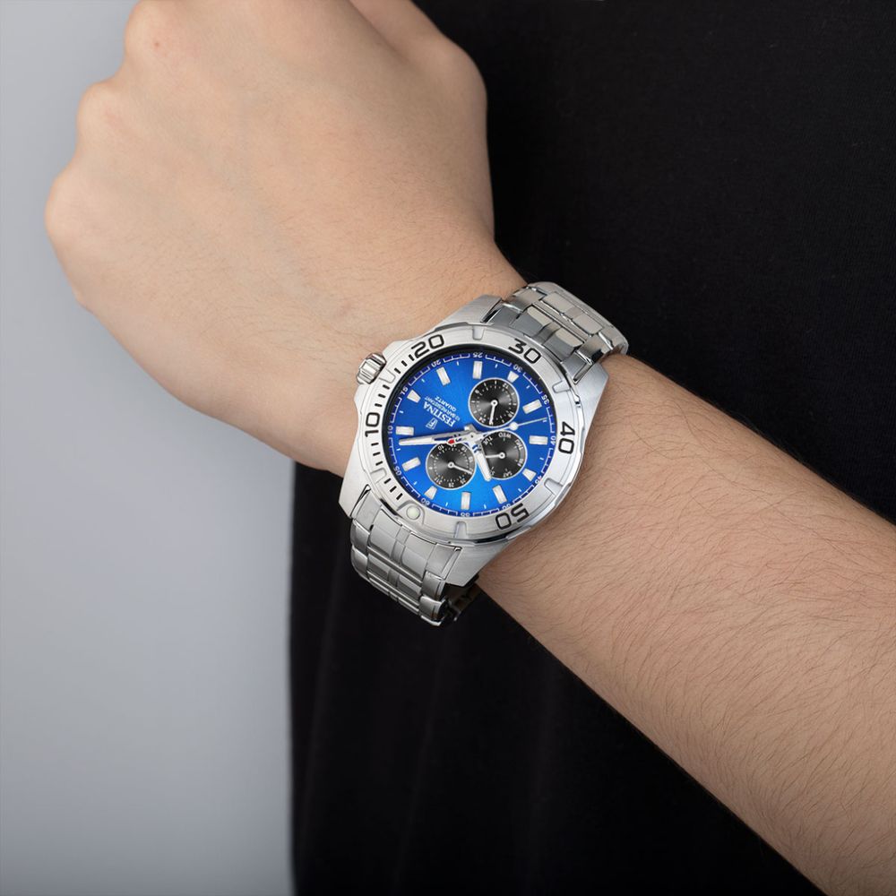 Festina Orologio Multifunzione Acciaio Quadrante Azzurro