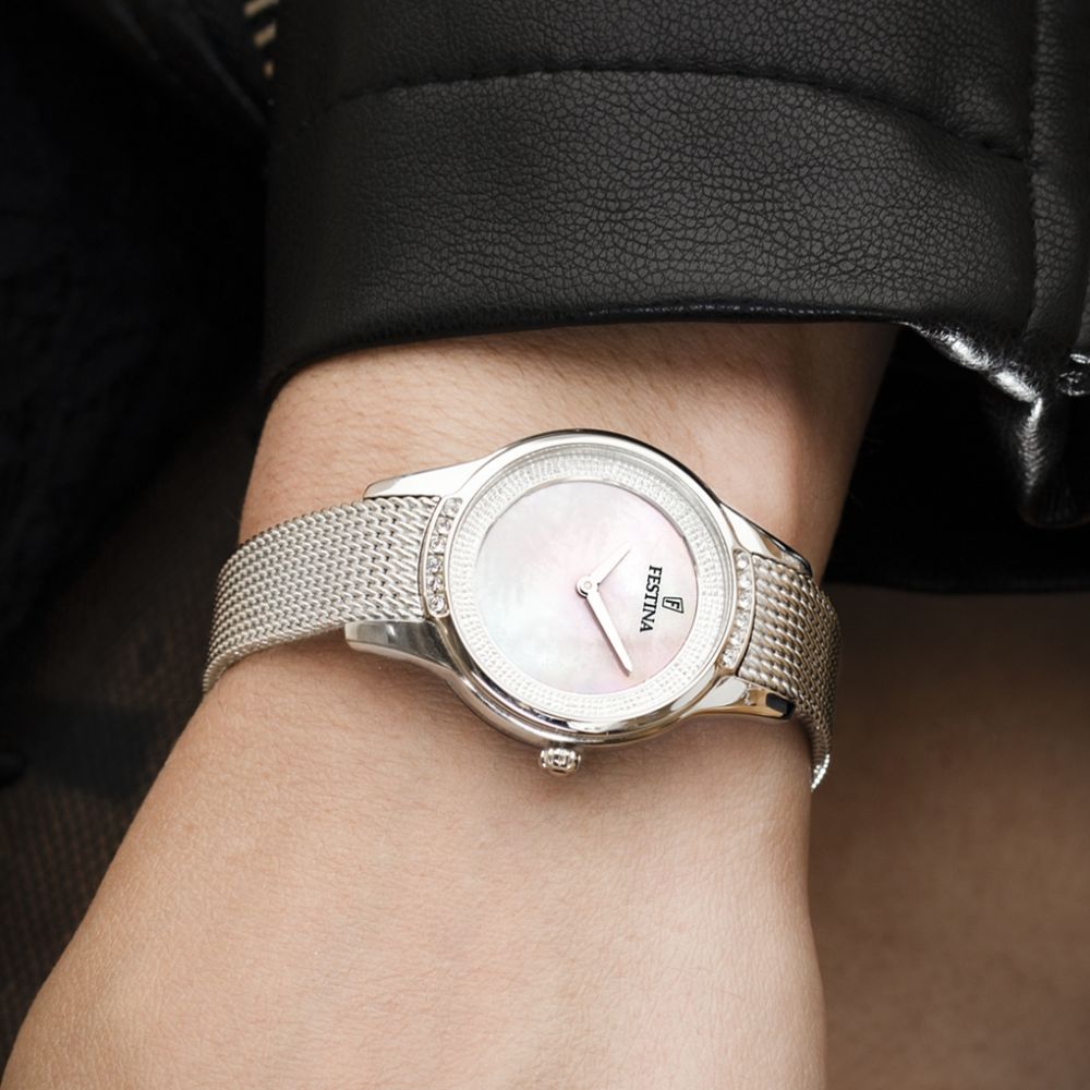 Festina Orologio Solo Tempo Acciaio Quadrante Silver