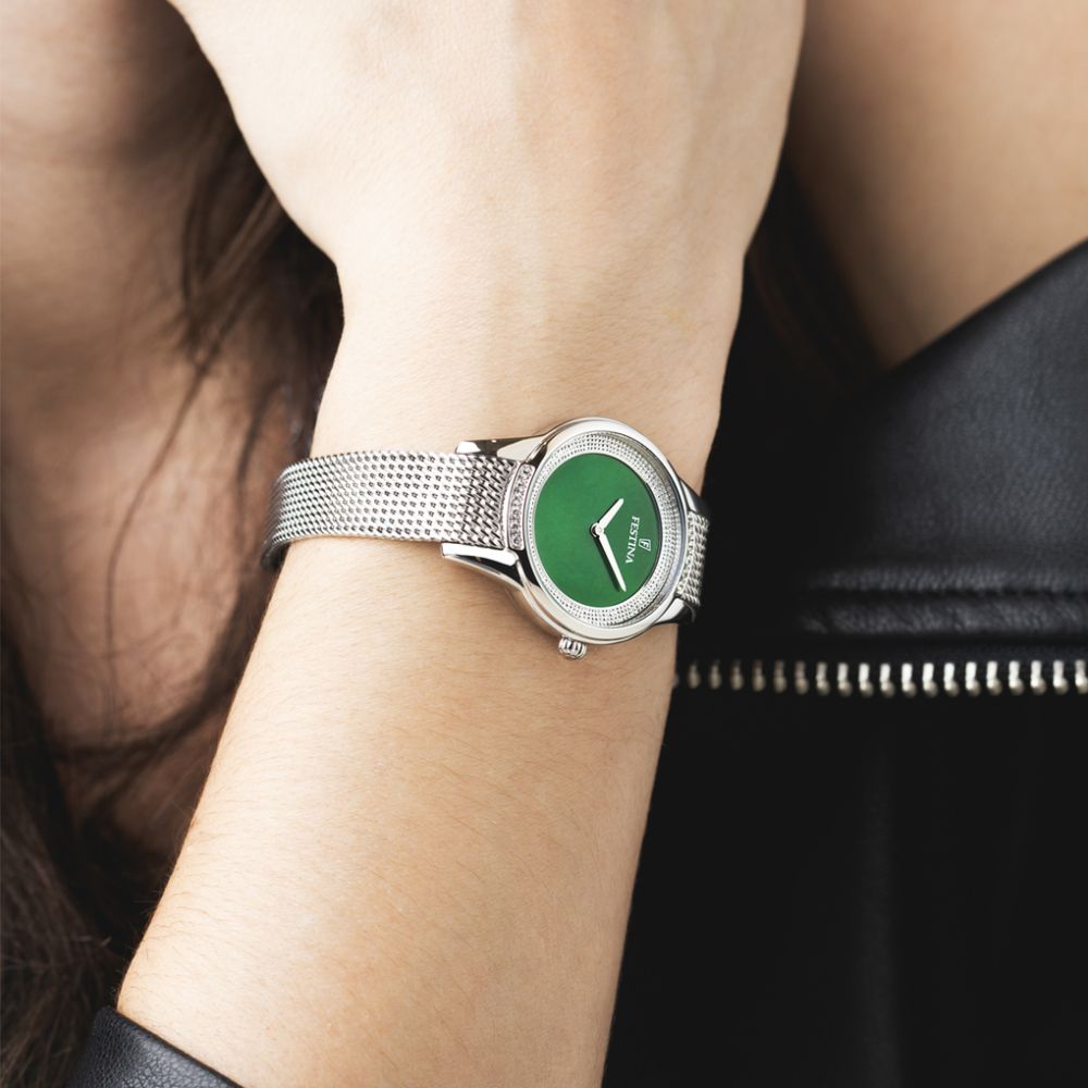 Festina Orologio Solo Tempo Acciaio Quadrante Verde