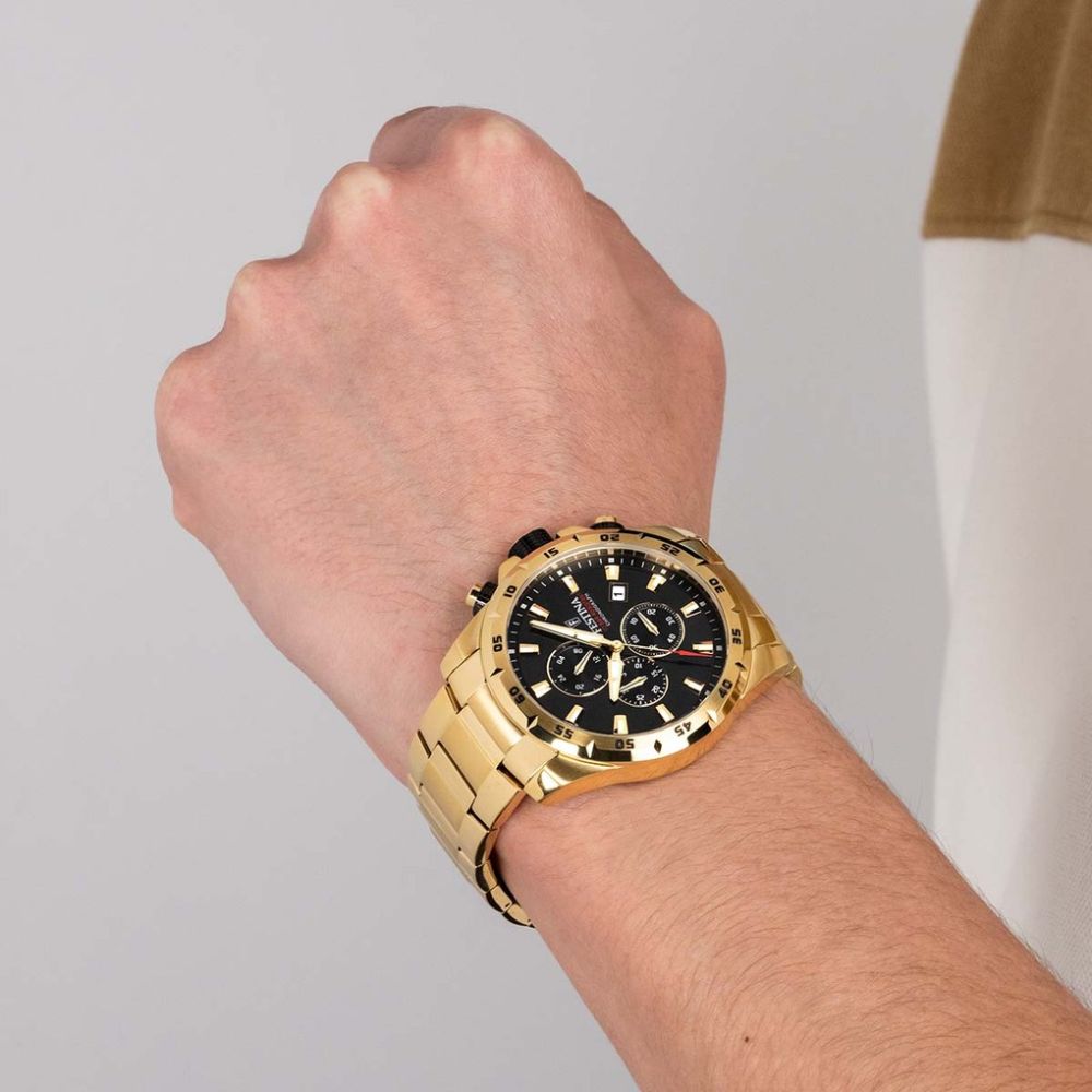 Festina Orologio Cronografo Acciaio Gold Quadrante Nero