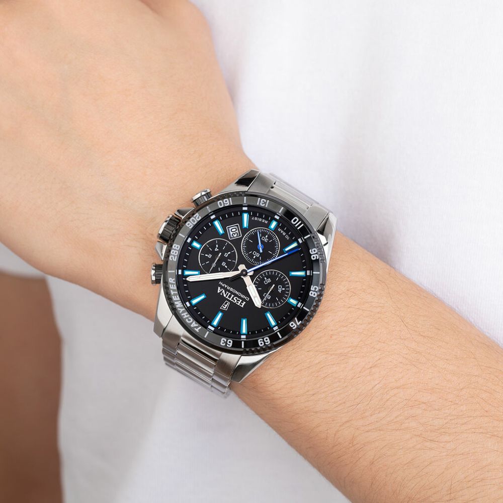 Festina Orologio Cronografo Acciaio Quadrante Nero