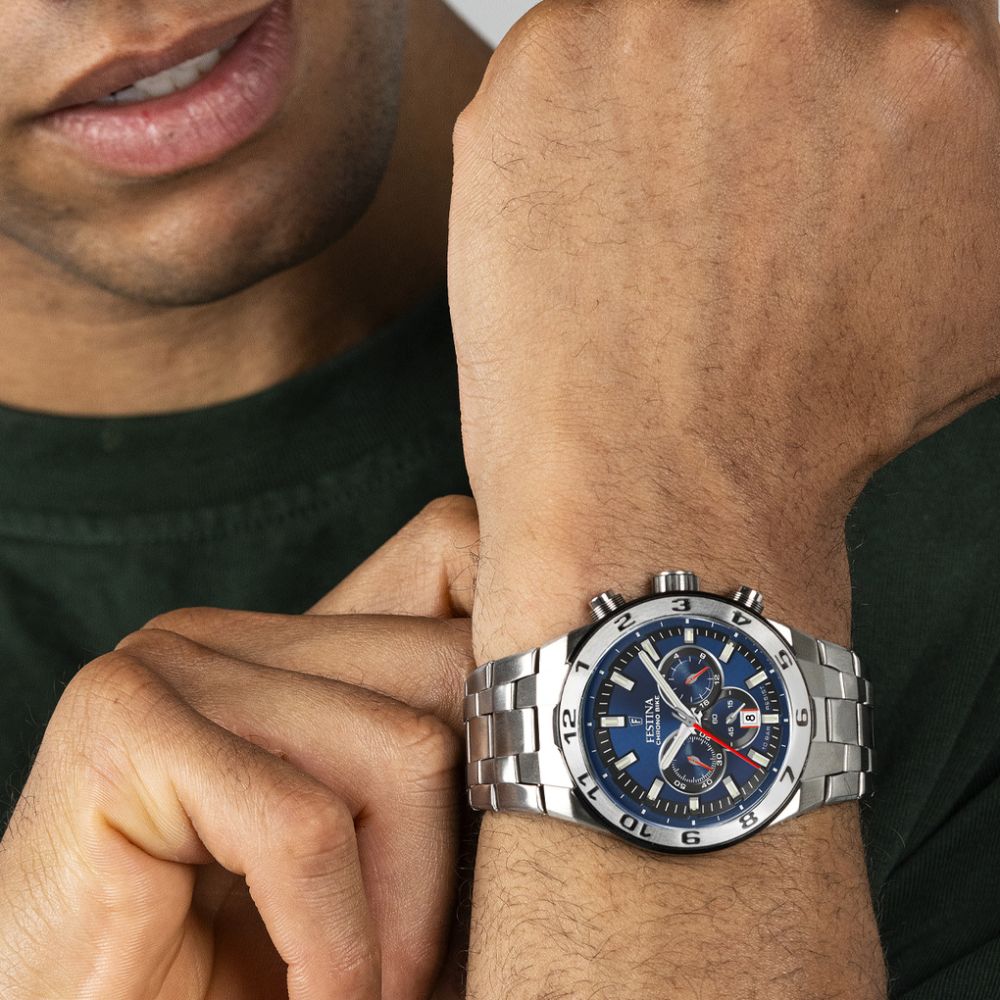 Festina Orologio Cronografo Acciaio Quadrante Blu