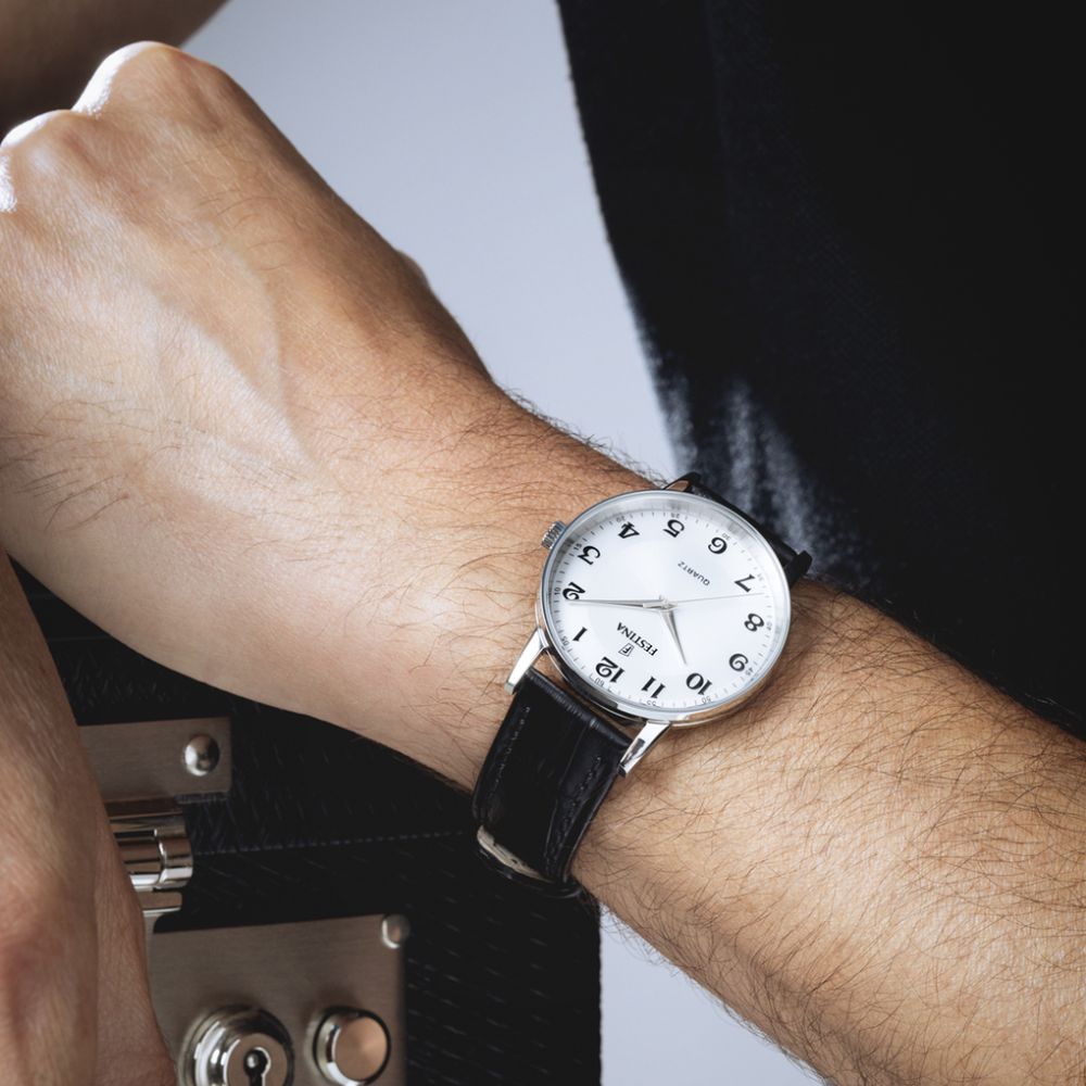 Festina Orologio Solo Tempo Acciaio Pelle Nero