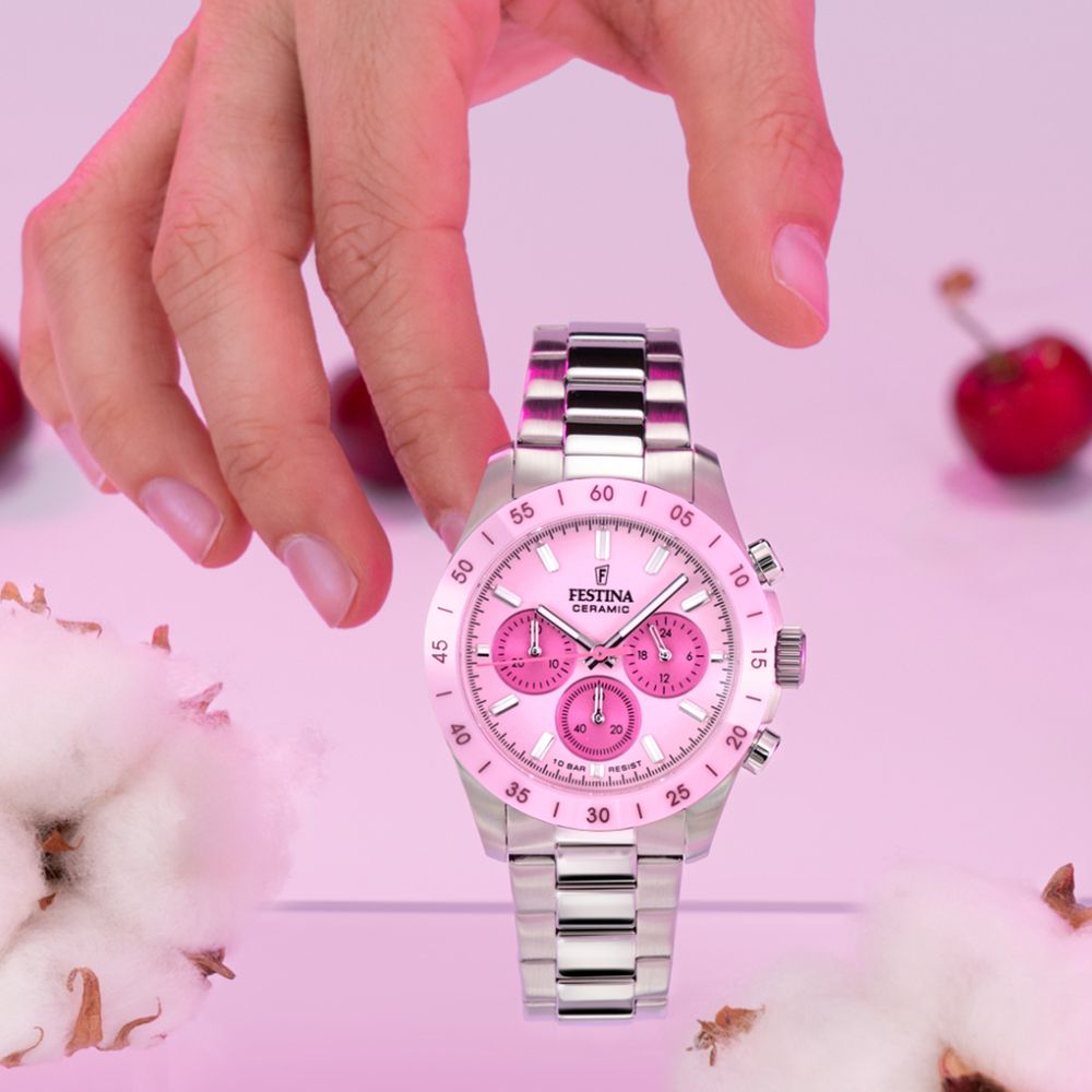 Festina Orologio Cronografo Acciaio Quadrante Rosa