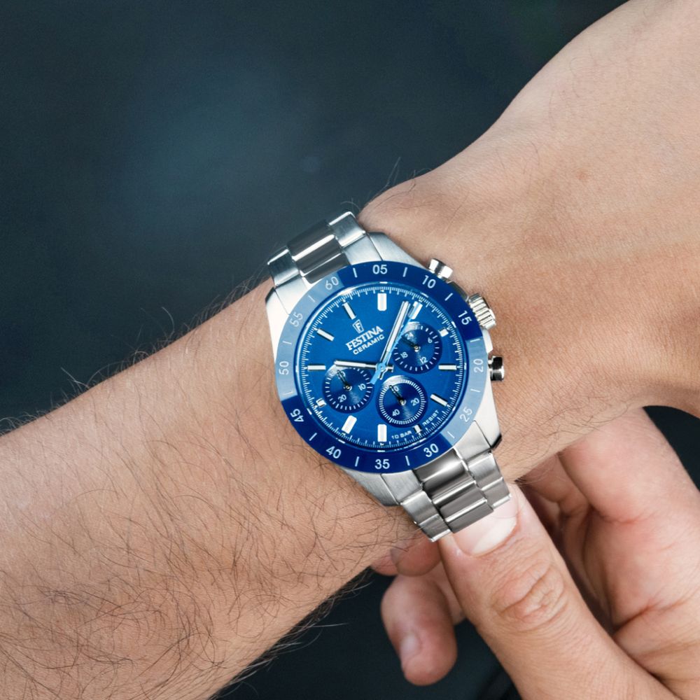 Festina Orologio Cronografo Acciaio Quadrante Blu