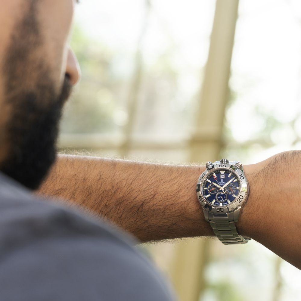 Festina Orologio Cronografo Acciaio Quadrante Blu