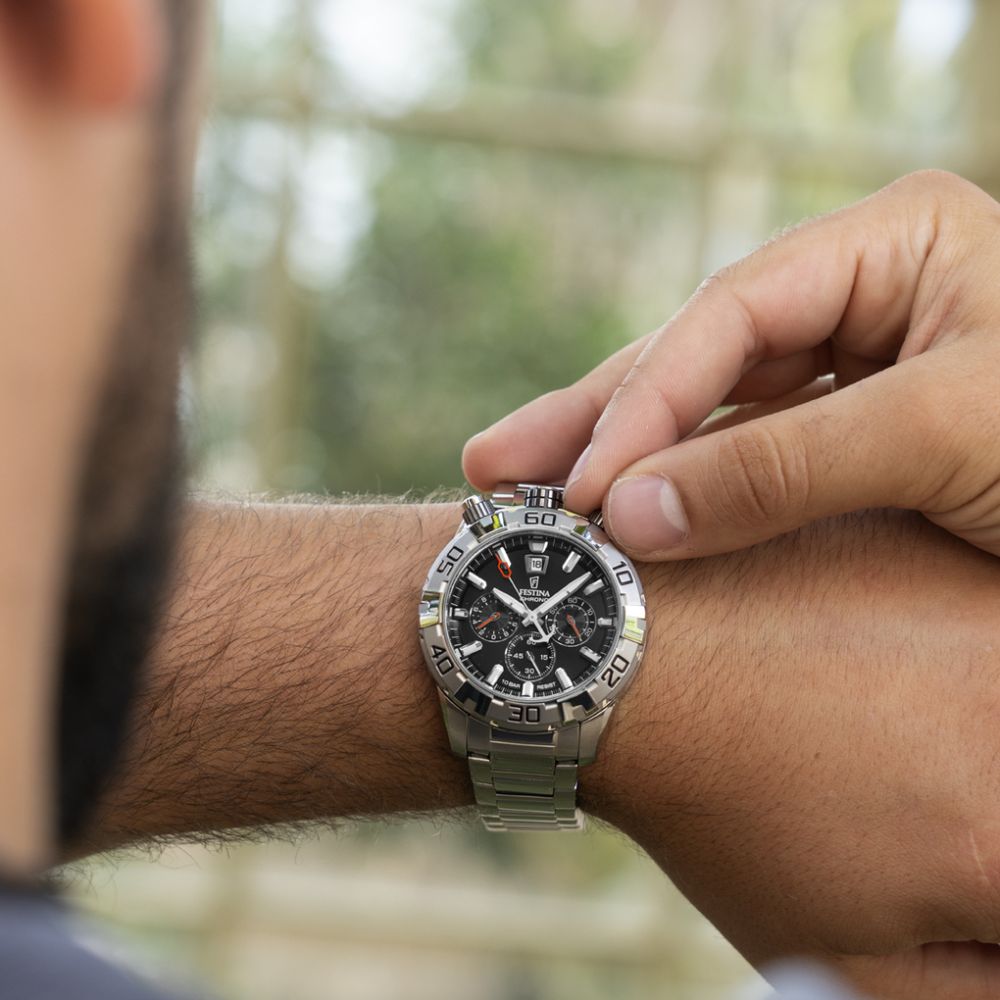 Festina Orologio Cronografo Acciaio Quadrante Nero