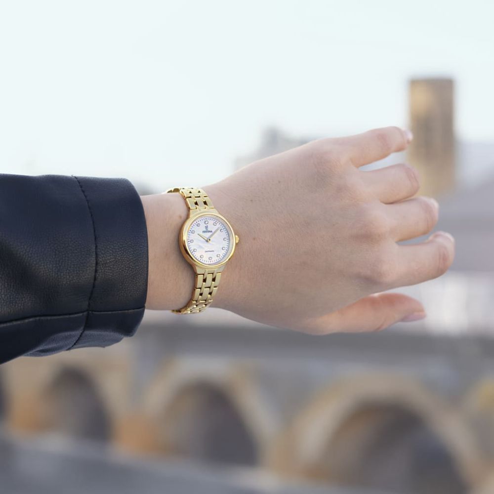 Festina Solo Tempo Acciaio Gold Quadrante Madreperla