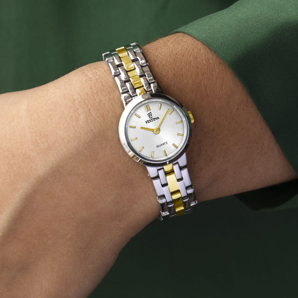 Festina Solo Tempo Acciaio Bicolore Quadrante Silver
