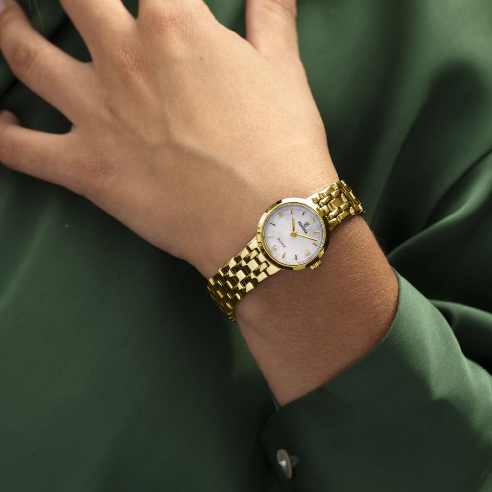 Festina Solo Tempo Acciaio Gold Quadrante Madreperla