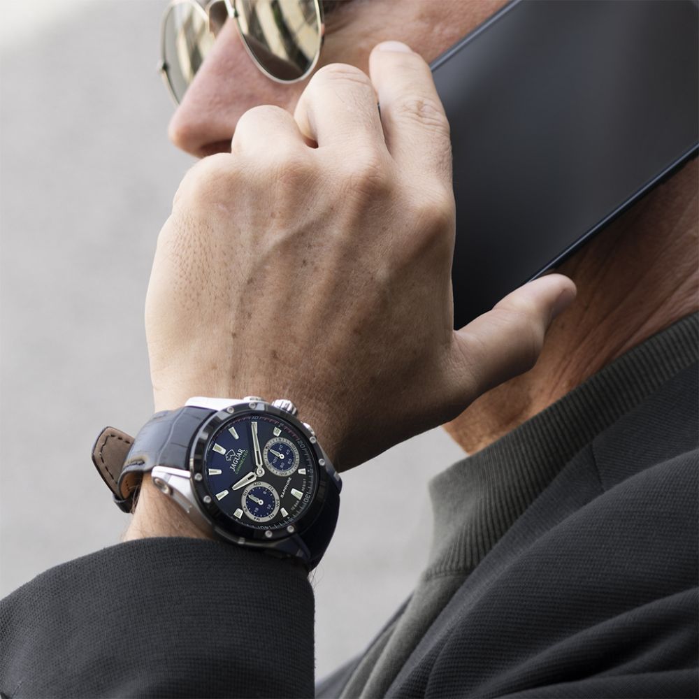 Jaguar Orologio Connected Uomo Acciaio e Pelle Nero