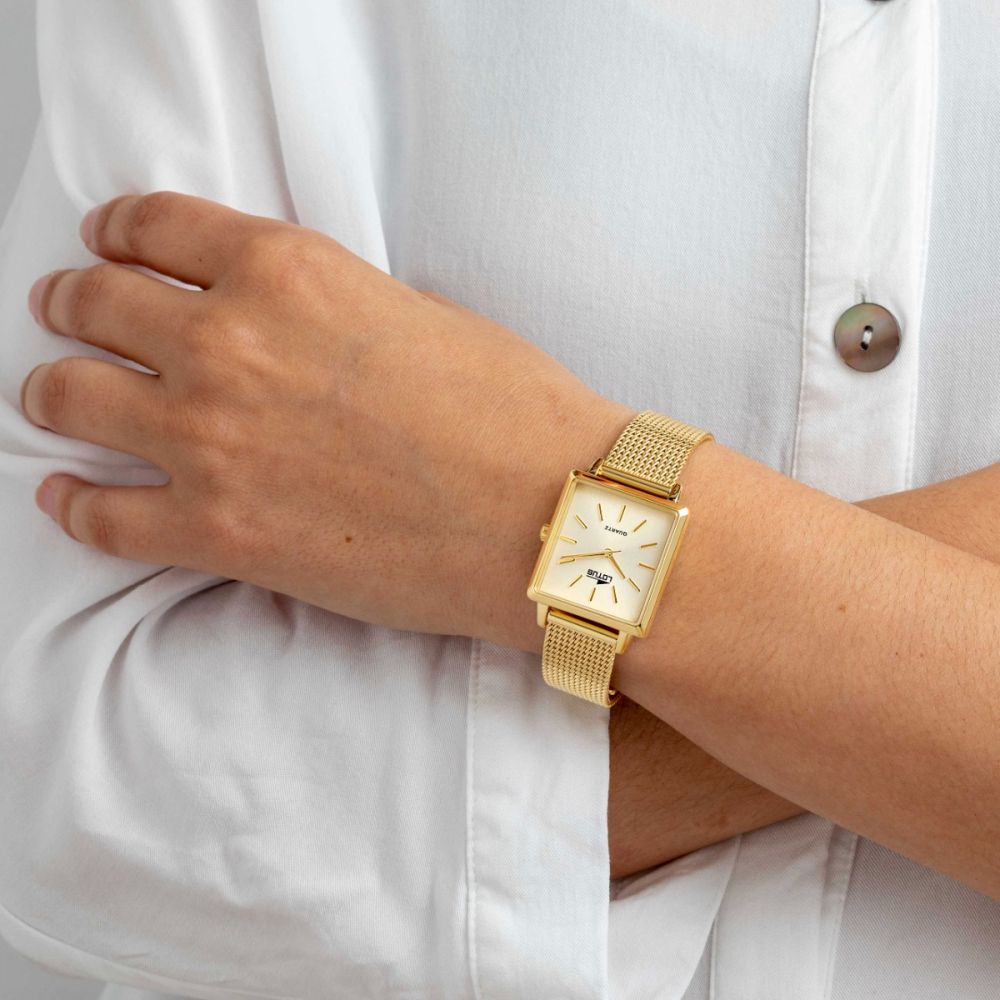 Lotus Orologio Acciaio Solo Tempo Quadrante Dorato