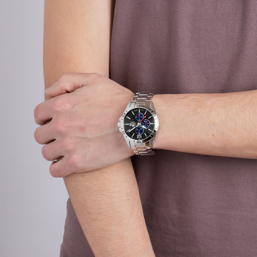 Lotus Orologio Multifunzione Acciaio Quadrante Nero