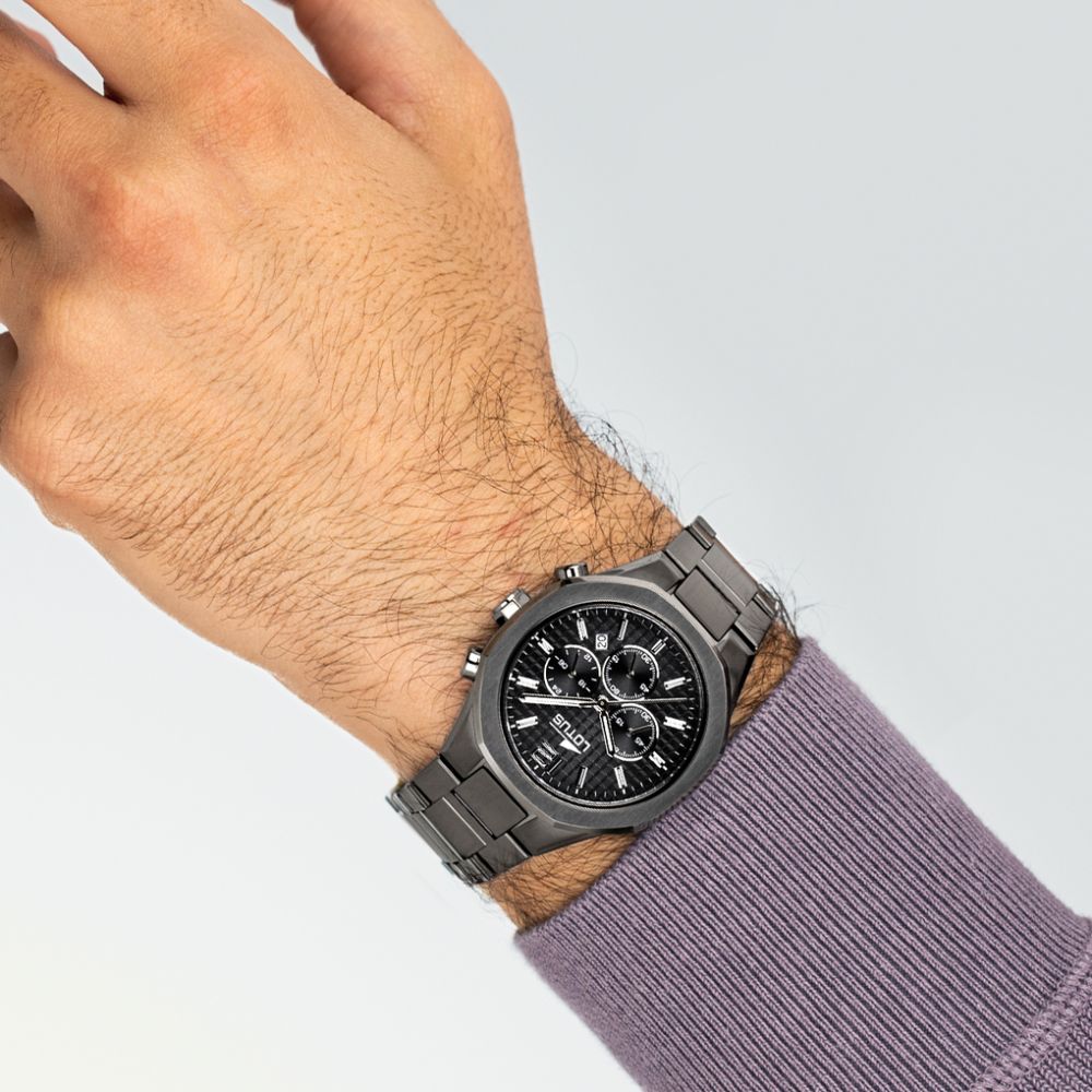 Lotus Orologio Acciaio Nero Cronografo Quadrante Nero